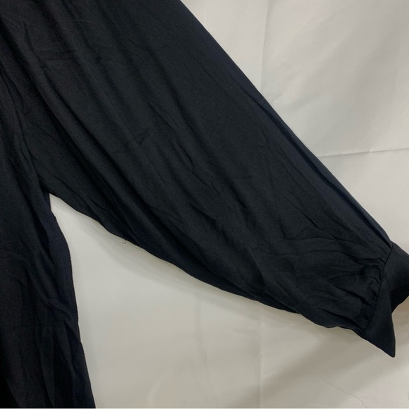 NWT Belldini Black Sheer Chevron Lace Flowy Blouse, size 2X - Picture 5 of 11